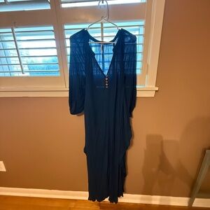 Free People Navy Long Sleeve Dress